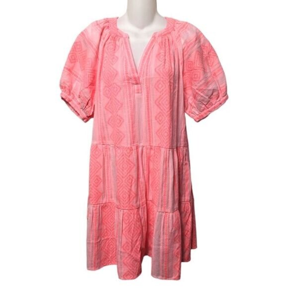 NWT VELVET by Graham & Spencer Sophie Patterned Boho Puff Sleeve Dress XS - Picture 2 of 7